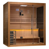 Golden Designs Forssa Edition Indoor/Covered Outdoor Traditional Sauna with Canadian Red Cedar Interior (3-Person Capacity)