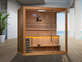 Golden Designs Forssa Edition Indoor/Covered Outdoor Traditional Sauna with Canadian Red Cedar Interior (3-Person Capacity)