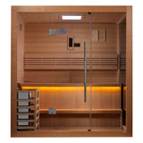 Golden Designs Forssa Edition Indoor/Covered Outdoor Traditional Sauna with Canadian Red Cedar Interior (3-Person Capacity)