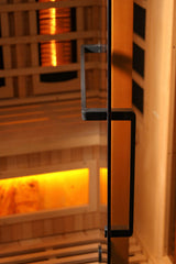Golden Designs Full Spectrum PureTech™ Near Zero EMF (Under 3MG) FAR Indoor Infrared Sauna with Himalayan Salt Bar in Canadian Hemlock (2-Person Capacity)