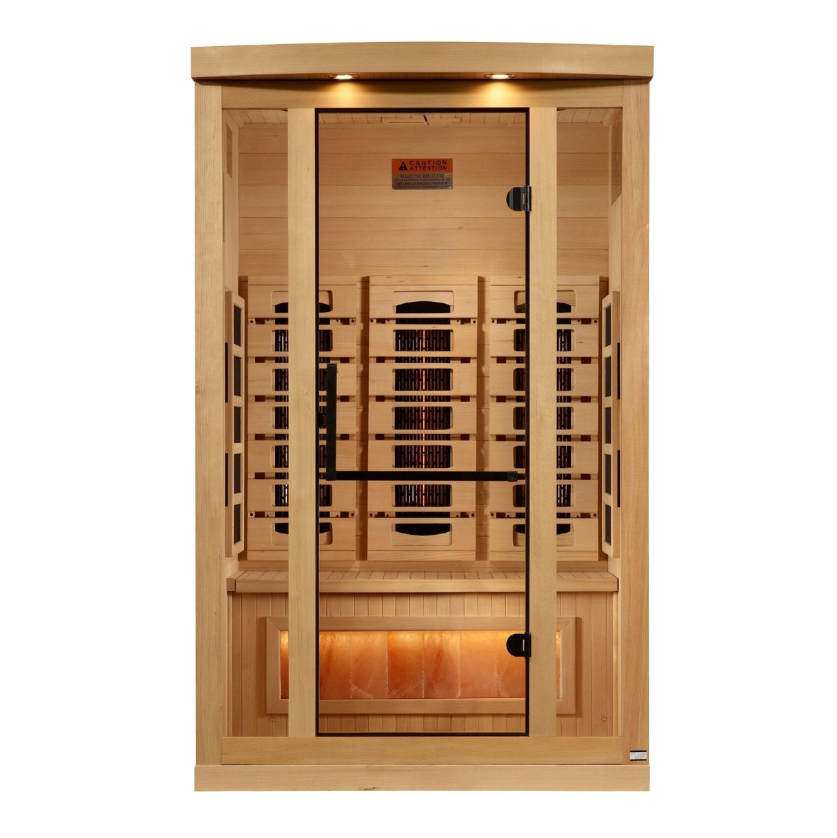 Golden Designs Full Spectrum PureTech™ Near Zero EMF Indoor Infrared Sauna with Himalayan Salt Bar in Canadian Hemlock (2-Person Capacity)