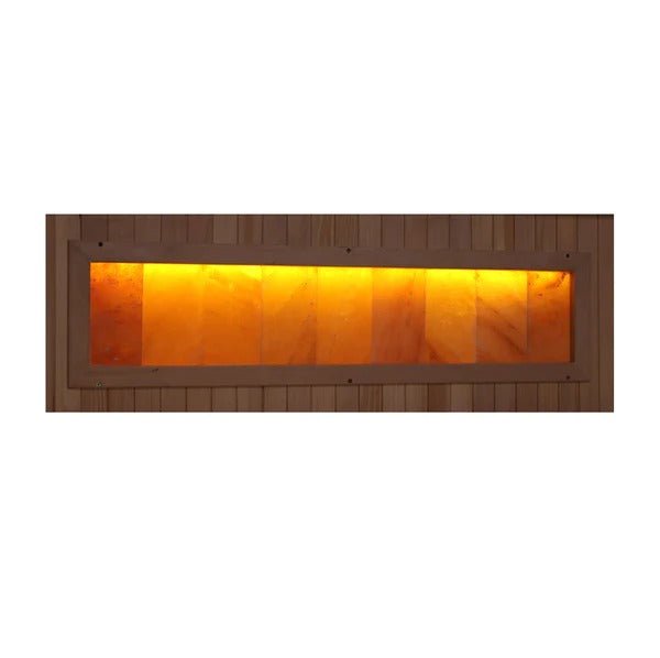 Golden Designs Full Spectrum PureTech™ Near Zero EMF Indoor Infrared Sauna with Himalayan Salt Bar in Canadian Hemlock (4-Person Capacity)