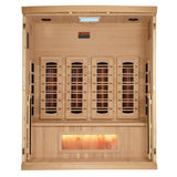 Golden Designs Full Spectrum PureTech™ Near Zero EMF Indoor Infrared Sauna with Himalayan Salt Bar in Canadian Hemlock (4-Person Capacity)