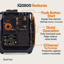 Generac Portable Inverter Generator, iQ3800| Dual Fuel | 49ST