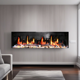 Litedeer Gloria II 78" Wall-Mounted Smart Electric Fireplace, Silver - ZEF78VS