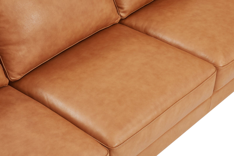 Valencia Grosseto Top Grain Leather Three Seats Sofa, Cognac