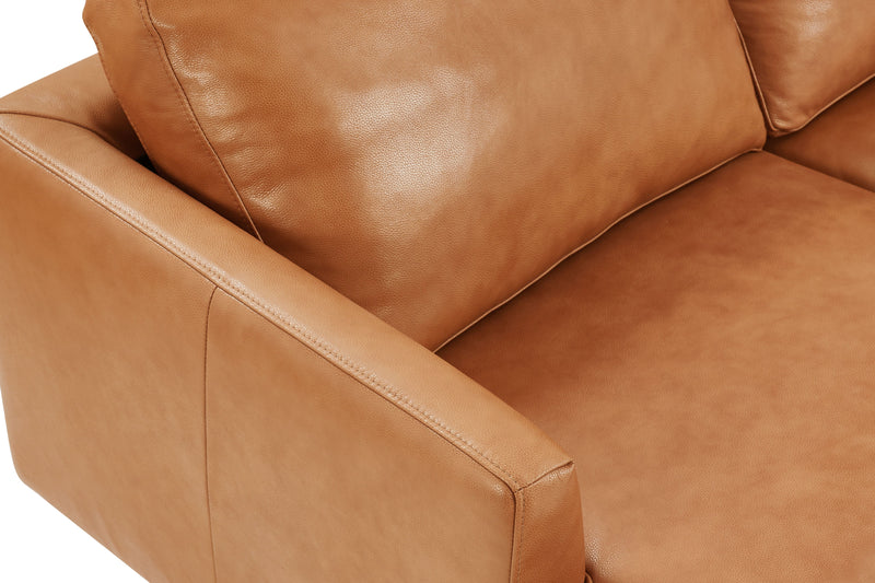 Valencia Grosseto Top Grain Leather Three Seats Sofa, Cognac