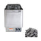 Harvia KIPB Wet Dry Electric Sauna Heater Stove With Built-In Controls & Sauna Stones (SAK47351)