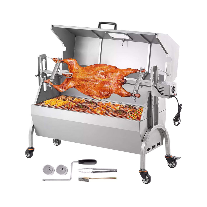 Heavy-Duty 52W Spit Roaster Rotisserie BBQ Grill For Pig, Lamb And Chicken (SAK59286)
