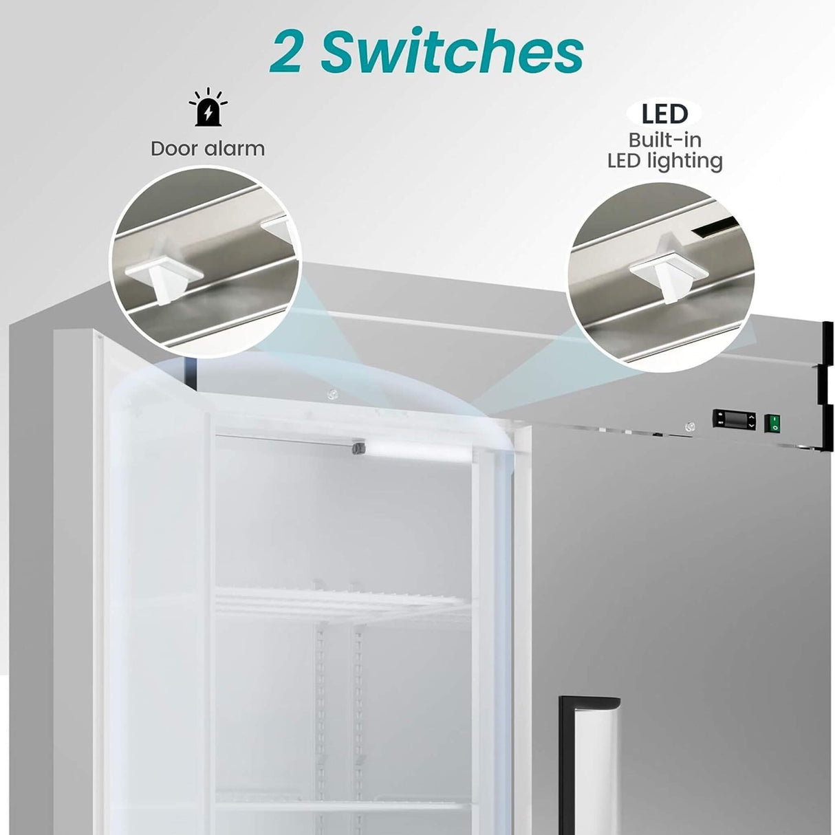Heavy-Duty 54" 2-Door Stainless Steel Commercial Freezer With OmniSmart Temperature Control (SAK91765)