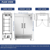 Heavy-Duty 54" Stainless Steel 2-Door Reach-In Upright Commercial Freezer (SAK66598)
