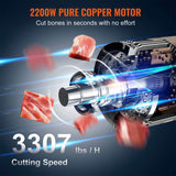 Heavy-Duty Commercial 2200W Electric Meat Bone Saw Cutting Band Machine With 6 Saw Blades (SAK91753)