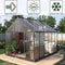 [10x12FT] Heavy Duty Outdoor Walk-In Polycarbonate Patio Greenhouse With Sliding Doors & Vents (SAK92846)