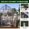 [10x12FT] Heavy Duty Outdoor Walk-In Polycarbonate Patio Greenhouse With Sliding Doors & Vents (SAK92846)