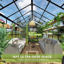 [08x16FT] Heavy Duty Outdoor Walk-In Polycarbonate Patio Greenhouse With Double Swing Doors, 6MM (SAK26153)