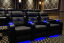 Valencia Verona Leather Home Theater Seating Row of 2, Black