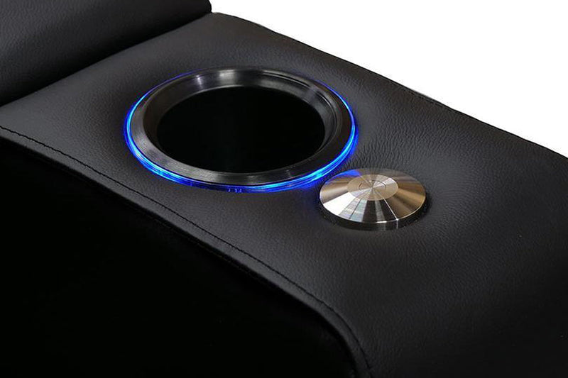 Valencia Piacenza Single Leather Home Theater Seating, Black