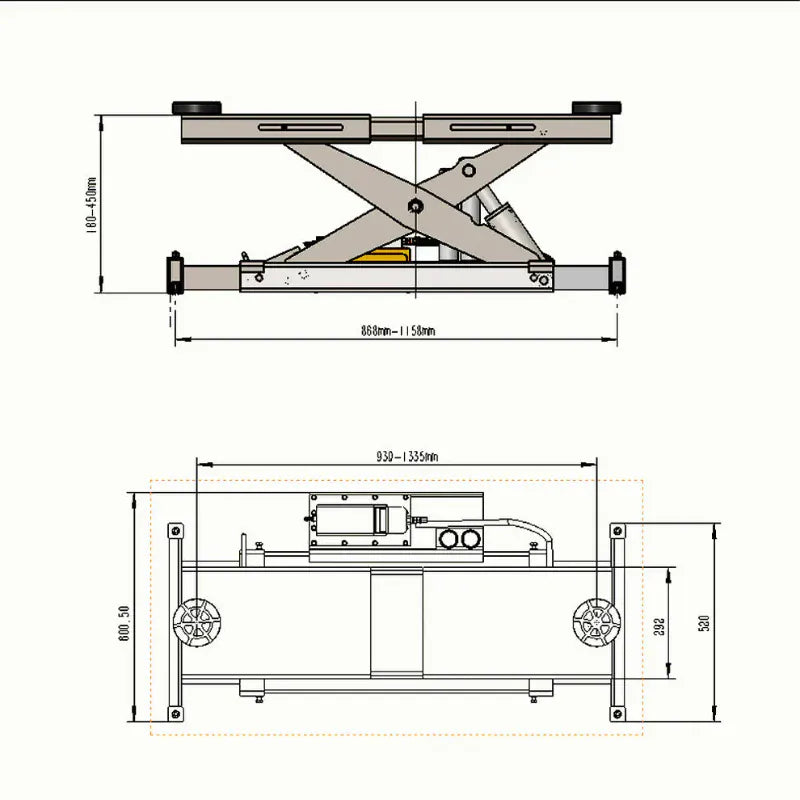 Katool KT-RJ70 Rolling Jack 7000 lbs. Lifting Capacity (Fits KT-4H110, KT-4H950, and KT-4H850)