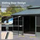 [12x14FT] Large Heavy Duty All-Season Steel Top Aluminum Double Roof Backyard Gazebo (SAK97284)