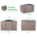 [08X10FT] Large Heavy Duty Outdoor Metal Garden Tools Storage Utility Shed W/ Lockable Door (SAK72751)