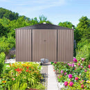 [08X10FT] Large Heavy Duty Outdoor Metal Garden Tools Storage Utility Shed W/ Lockable Door (SAK72751)