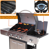 Large Outdoor BBQ Stainless Steel Propane Gas Grill With 4 Burners, 42K BTU (93564712)