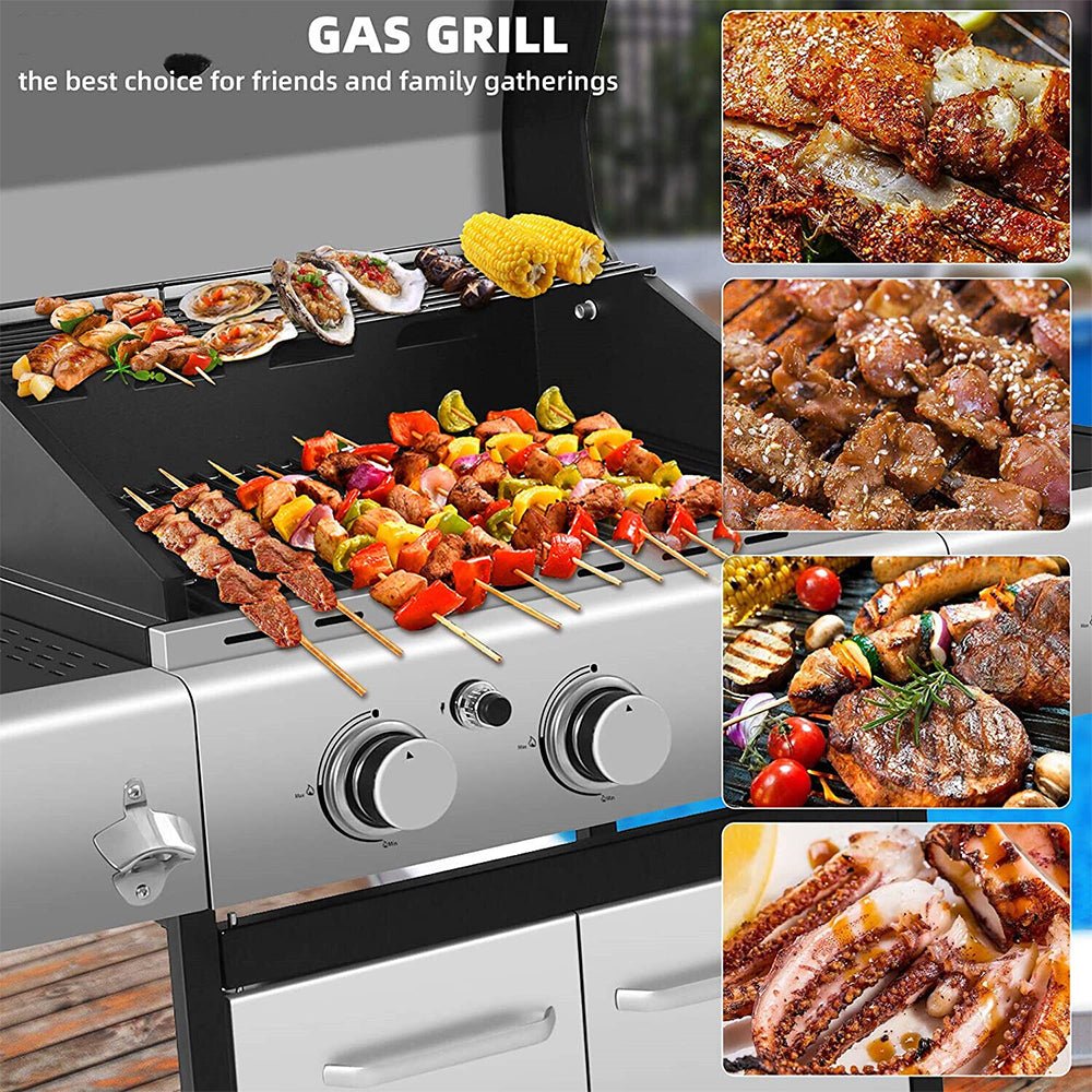 Large Outdoor BBQ Stainless Steel Propane Gas Grill With 4 Burners, 42K BTU (93564712)