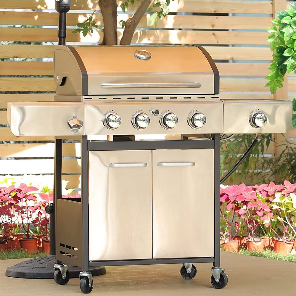 Large Outdoor BBQ Stainless Steel Propane Gas Grill With 4 Burners, 42K BTU (93564712)