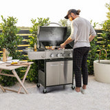 Large Outdoor BBQ Stainless Steel Propane Gas Grill With 4 Burners, 42K BTU (93564712)