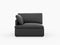 Valencia Isola Cloud Top Grain Leather Theater Lounge Modular Sofa Left Arm Piece, Black Color