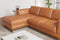 Valencia Artisan Top Grain Leather Three Seats with Left Chaise Sofa, Cognac