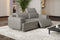 Valencia Valentina Leather Loveseat Recliner Sofa, Light Grey