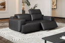 Valencia Valentina Leather Loveseat Recliner Sofa, Black