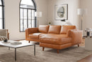 Valencia Artisan Top Grain Leather Three Seats with Right Chaise Sofa, Cognac