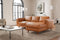 Valencia Artisan Top Grain Leather Three Seats with Right Chaise Sofa, Cognac
