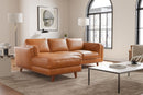 Valencia Artisan Top Grain Leather Three Seats with Left Chaise Sofa, Cognac