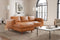 Valencia Artisan Top Grain Leather Three Seats with Left Chaise Sofa, Cognac