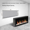 2025 New Litedeer Homes Gloria II 58" Smart Electric Fireplace with App Driftwood Log & River Rock - ZEF58VS, Silver