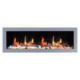2025 New Litedeer Homes Gloria II 58" Smart Electric Fireplace with App Driftwood Log & River Rock - ZEF58VS, Silver