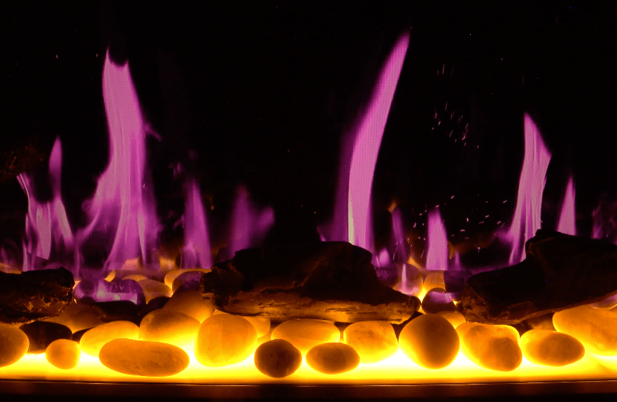 2025 New Litedeer Homes Gloria II 58" Smart Electric Fireplace with App Driftwood Log & River Rock - ZEF58VS, Silver