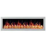 Litedeer Homes Gloria II 68" Smart Electric Fireplace with APP Diamond-like Crystal - ZEF68XCW, White