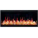 2025 New Litedeer Homes Latitude 45-inch Ultra-Slim Smart Electric Fireplace with 1-inch Trim, Multi-Flame LED, Crushed Ice Rocks, WiFi/App-Control, Flush/Recessed/Wall-Mounted (Model: ZEF45XC)