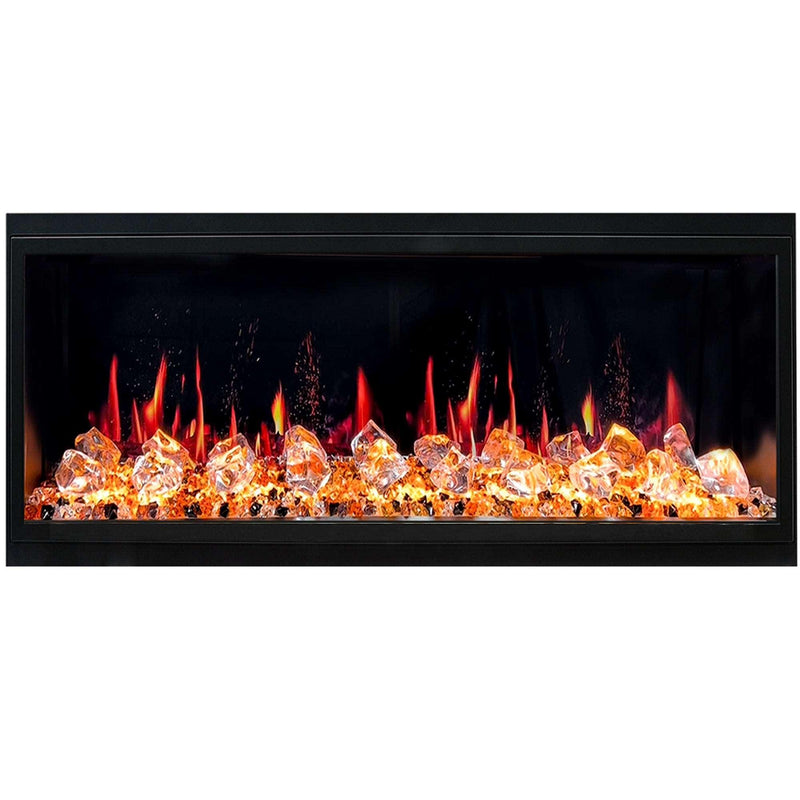 2025 New Litedeer Homes Latitude 45-inch Ultra-Slim Smart Electric Fireplace with 1-inch Trim, Multi-Flame LED, Crushed Ice Rocks, WiFi/App-Control, Flush/Recessed/Wall-Mounted (Model: ZEF45XC)