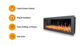 2025 New Litedeer Homes Latitude 45-inch Ultra-Slim Smart Electric Fireplace with 1-inch Trim, Multi-Flame LED, Crushed Ice Rocks, WiFi/App-Control, Flush/Recessed/Wall-Mounted (Model: ZEF45XC)
