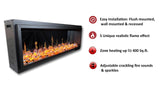 2025 New Litedeer Homes Latitude 45-inch Ultra-Slim Smart Electric Fireplace with 1-inch Trim, Multi-Flame LED, Crushed Ice Rocks, WiFi/App-Control, Flush/Recessed/Wall-Mounted (Model: ZEF45XC)
