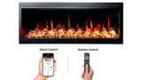 2025 New Litedeer Homes Latitude 45-inch Ultra-Slim Smart Electric Fireplace with 1-inch Trim, Multi-Flame LED, Crushed Ice Rocks, WiFi/App-Control, Flush/Recessed/Wall-Mounted (Model: ZEF45XC)