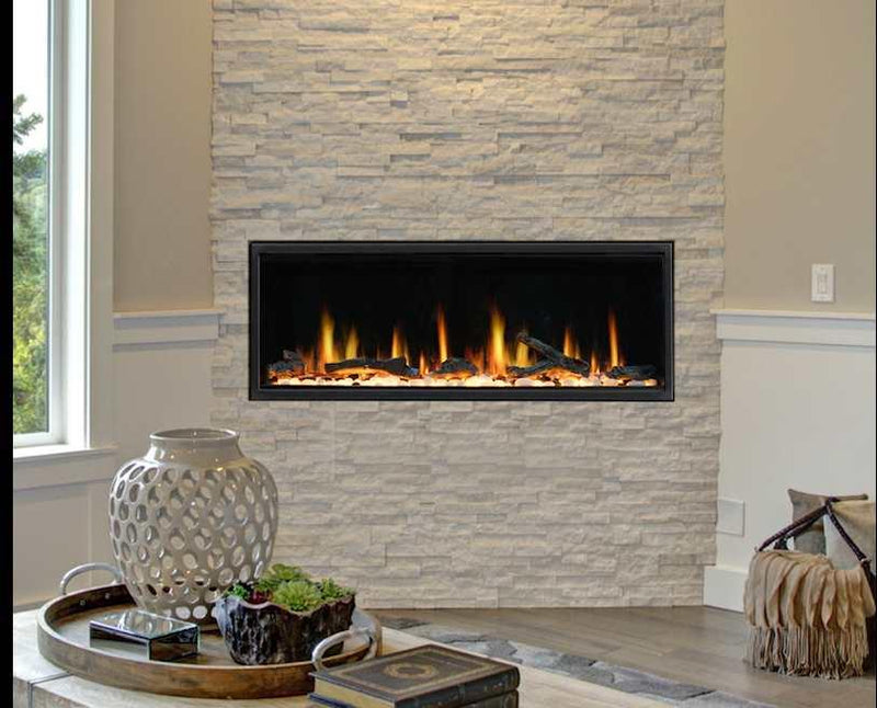2025 NewLitedeer Homes Latitude 45" Ultra-Slim Smart Electric Fireplace – Multi-Flame LED, Driftwood Logs & River Rocks, WiFi/App-Control, Flush/Recessed/Wall-Mounted (Model: ZEF45X)
