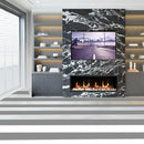 2025 NewLitedeer Homes Latitude 45" Ultra-Slim Smart Electric Fireplace – Multi-Flame LED, Driftwood Logs & River Rocks, WiFi/App-Control, Flush/Recessed/Wall-Mounted (Model: ZEF45X)