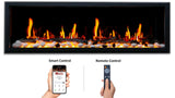 2025 NewLitedeer Homes Latitude 45" Ultra-Slim Smart Electric Fireplace – Multi-Flame LED, Driftwood Logs & River Rocks, WiFi/App-Control, Flush/Recessed/Wall-Mounted (Model: ZEF45X)