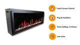 2025 NewLitedeer Homes Latitude 45" Ultra-Slim Smart Electric Fireplace – Multi-Flame LED, Driftwood Logs & River Rocks, WiFi/App-Control, Flush/Recessed/Wall-Mounted (Model: ZEF45X)